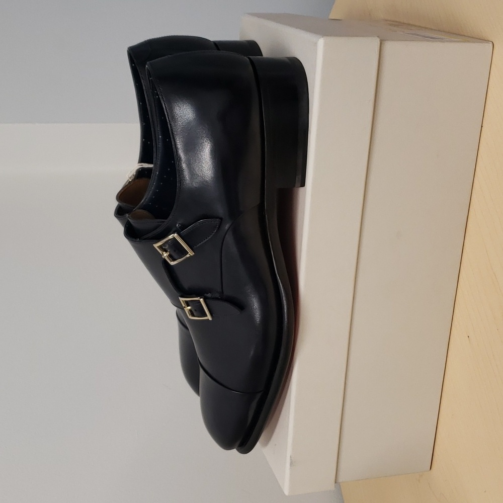 Santoni Double Buckle Captoe Shoes